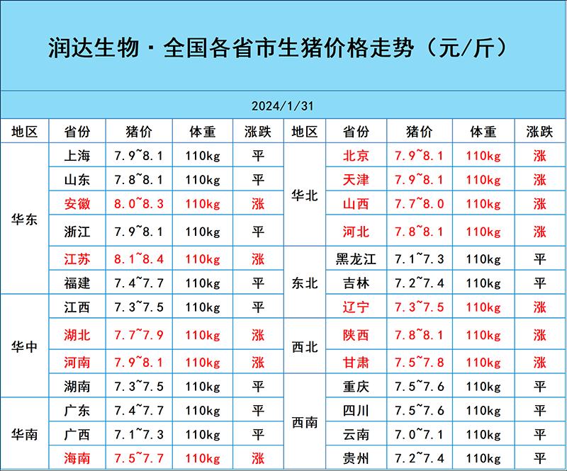 1月31日猪价行情